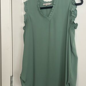 LOFT Sage Ruffle Sleeve Blouse